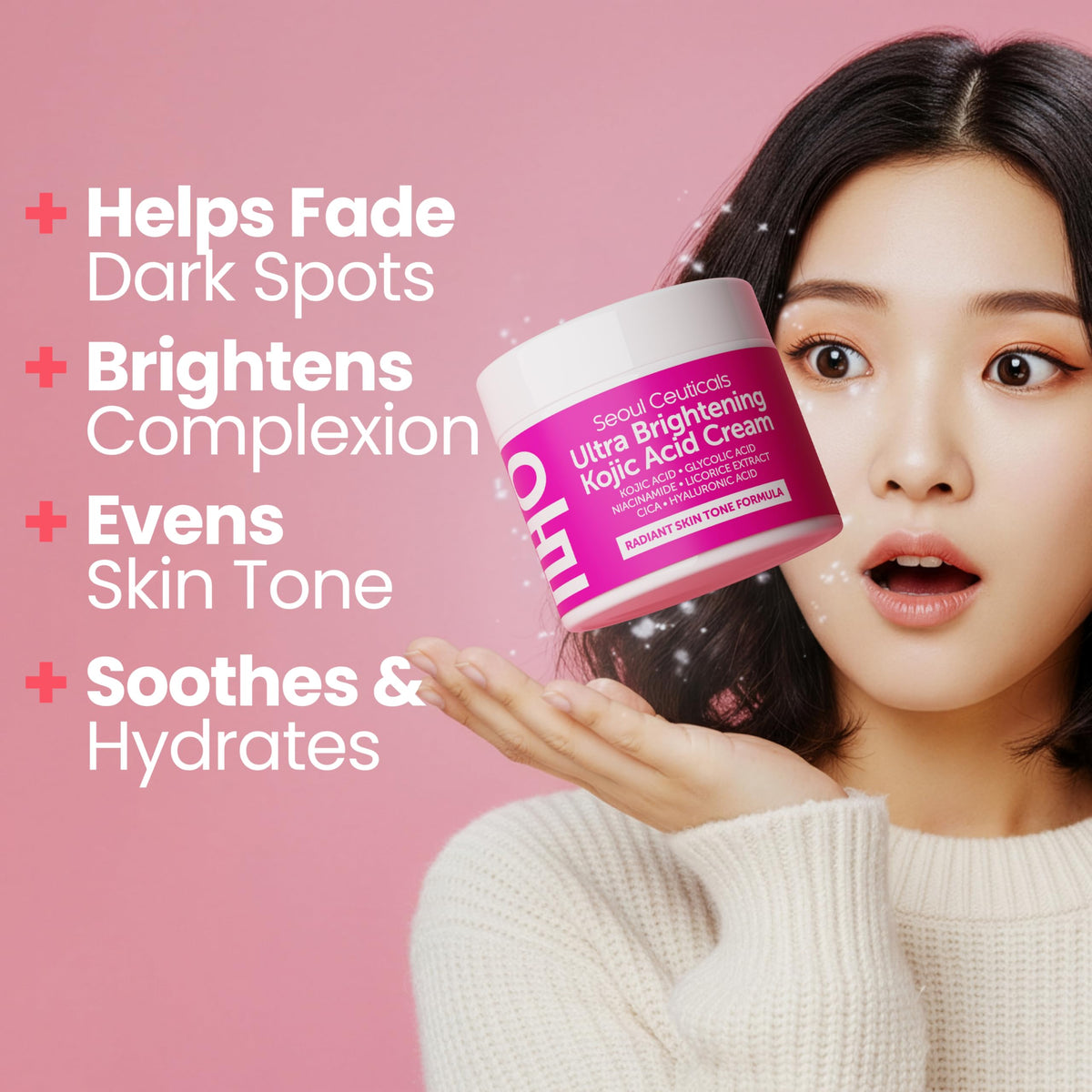 SeoulCeuticals open jar cream texture close-up for lightweight hydration