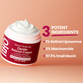 SeoulCeuticals cream dispensed on hand, illustrates easy night application