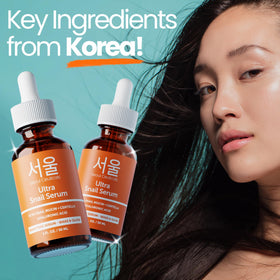SeoulCeuticals bottle on bathroom shelf conveying everyday use