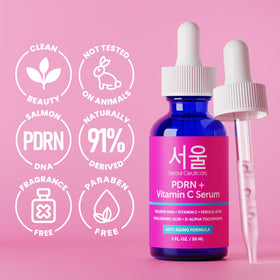 SeoulCeuticals one ounce bottle next to a coin for size and scale clarity