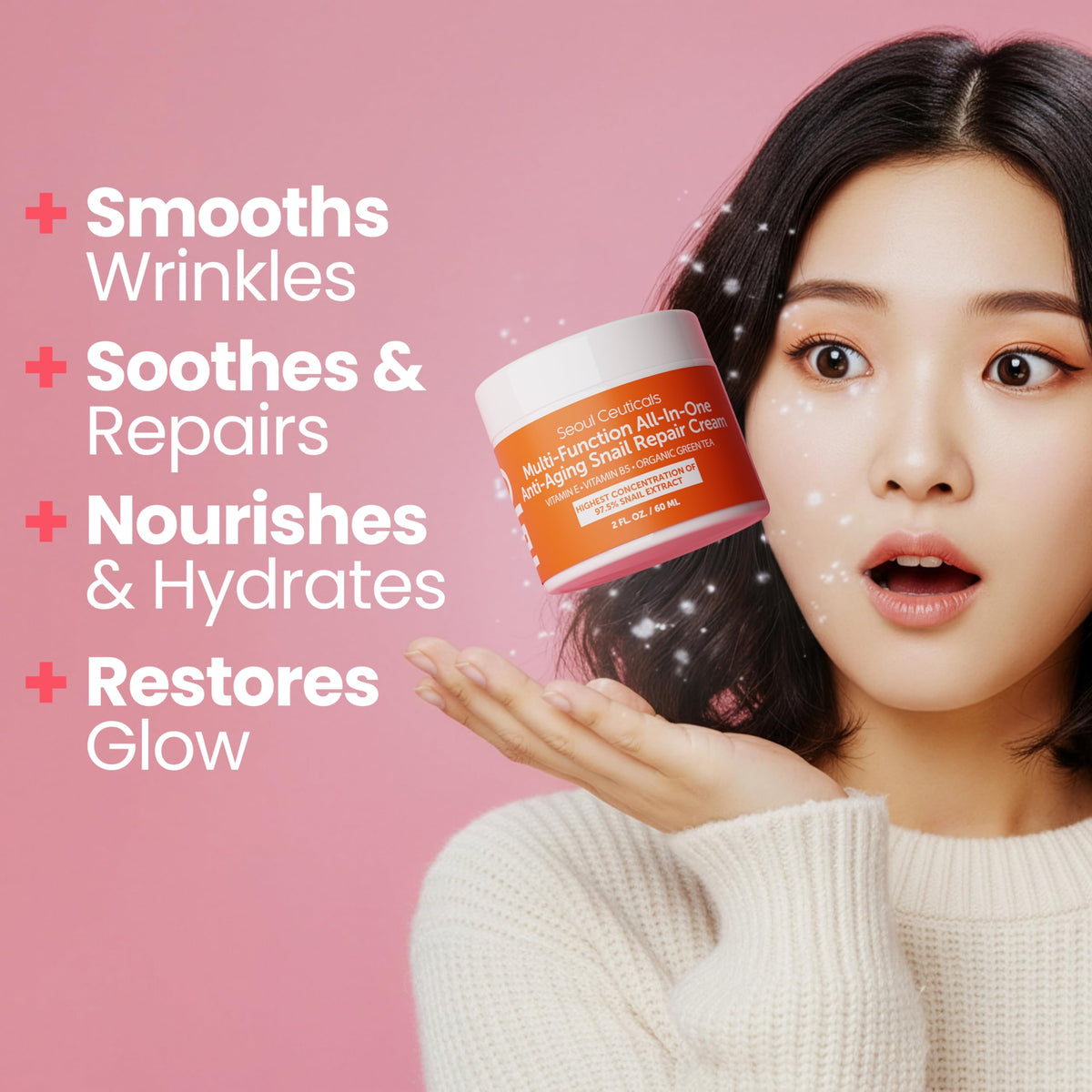 SeoulCeuticals cream texture closeup highlighting smooth consistency for easy absorption