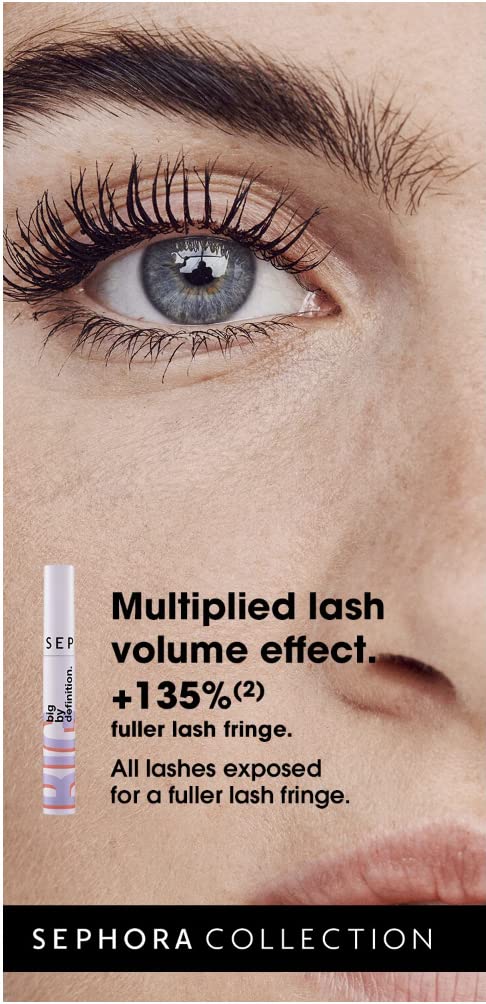 SEPHORA lifestyle shot of model applying mascara for polished look