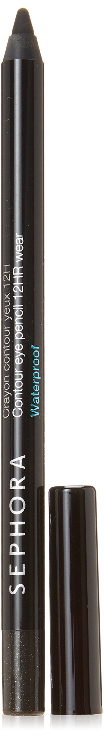 SEPHORA Contour Eye Pencil front view, black shade, precise tip for long-lasting definition