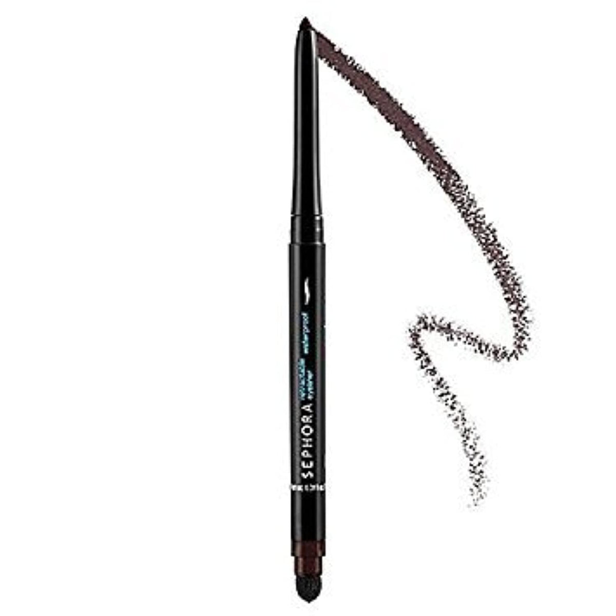 SEPHORA zoomed tip close-up showing creamy texture and built-in sharpener benefit