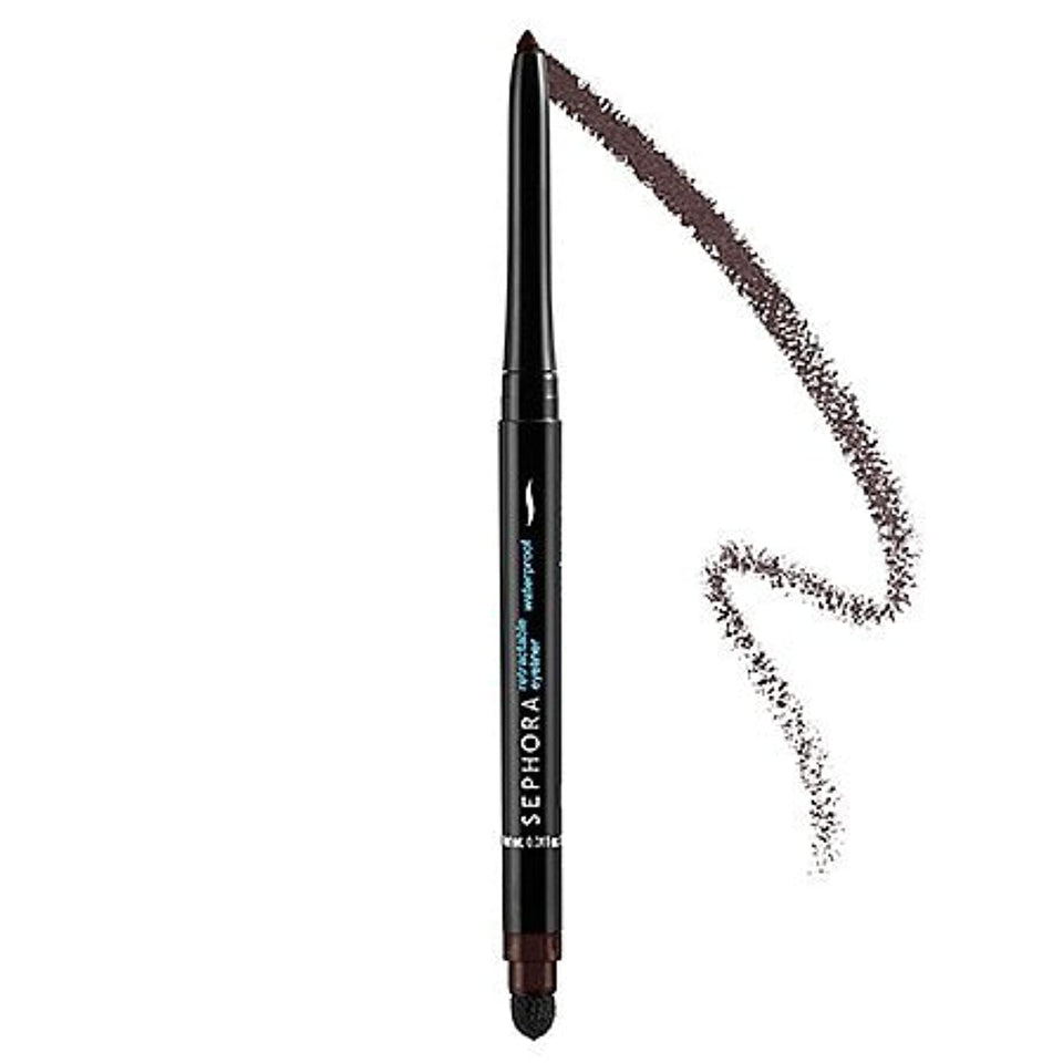 SEPHORA retractable eyeliner front packaging showing matte brown black color and features