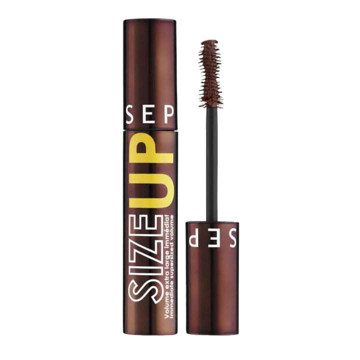 SEPHORA mascara brown front view showing tube and label for easy identification