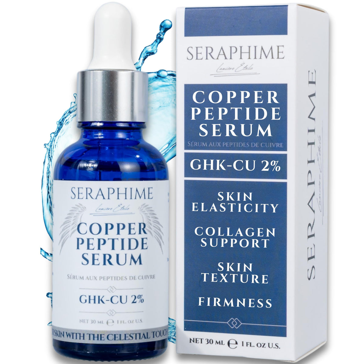 Seraphime front packaging showing bottle and box, highlighting potency and benefit