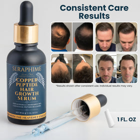 Seraphime next to a ruler showing 1 fl oz size for easy scale and travel-friendly benefit