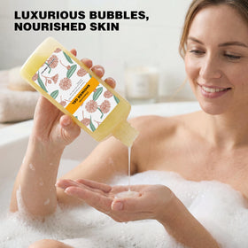 Serenity Sanctuary bath in use with woman enjoying a relaxing soak