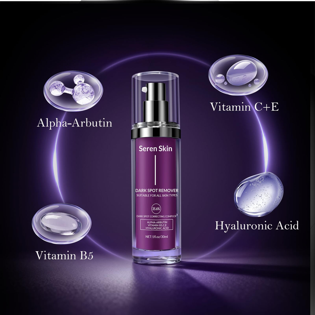 SerenSkin label and ingredients view highlighting correcting complex