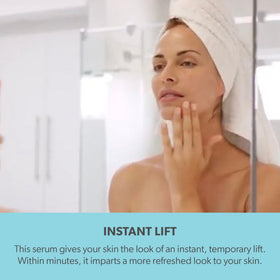Serious Skincare label detail highlighting key actives like sodium hyaluronate and retinyl palmitate