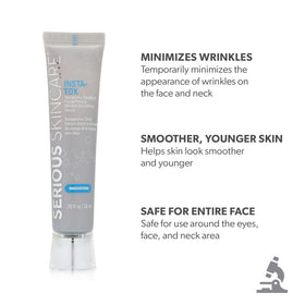 Serious Skincare product next to ruler showing .75 oz scale and travel-ready size
