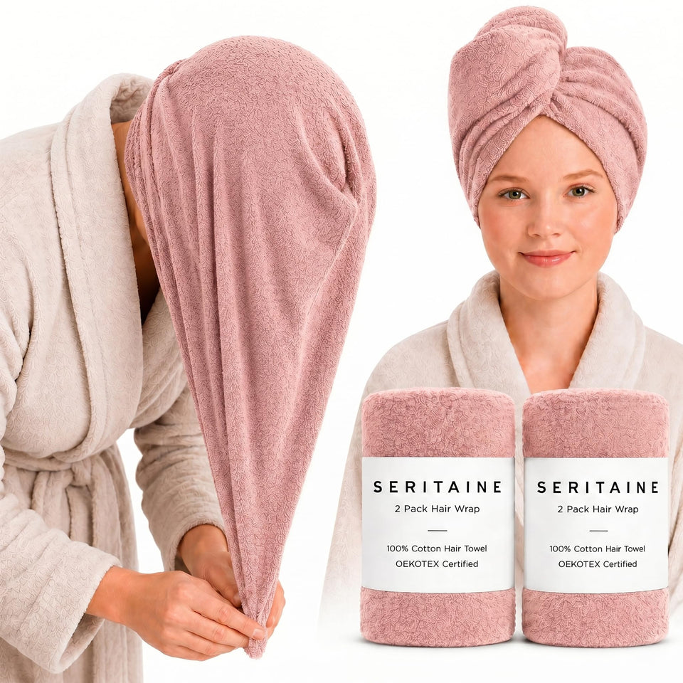 Seritaine front view of two-pack showing neat folded wraps and color