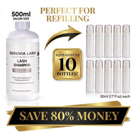 Seruvia Lash two foaming bottles ready to use for efficient salon service benefit