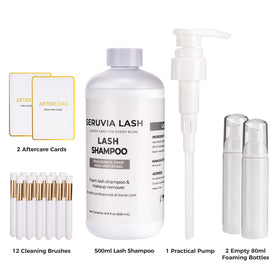 Seruvia Lash pump dispenser detail for easy pouring and quick refills benefit