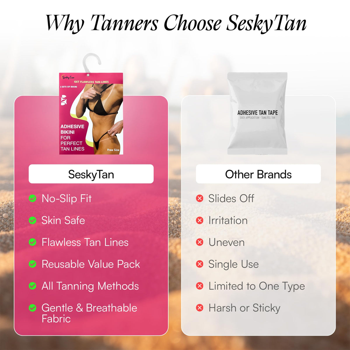 seskytan individual piece laid flat showing shape and easy application