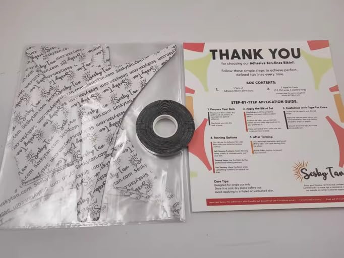 seskytan pack contents arrangement displaying three pieces and extra tape