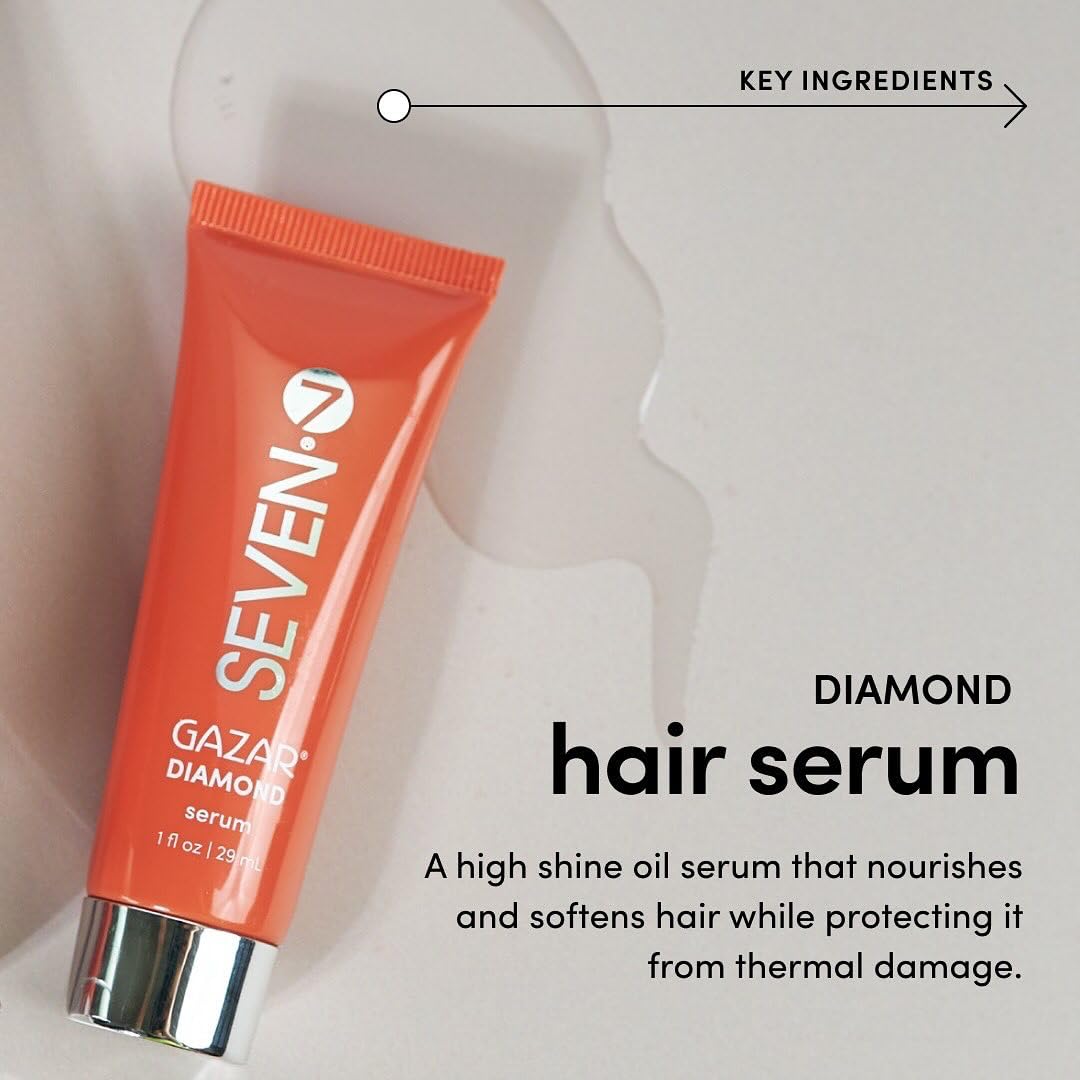 SEVEN oil texture close-up showing lightweight serum and fast-absorbing benefit