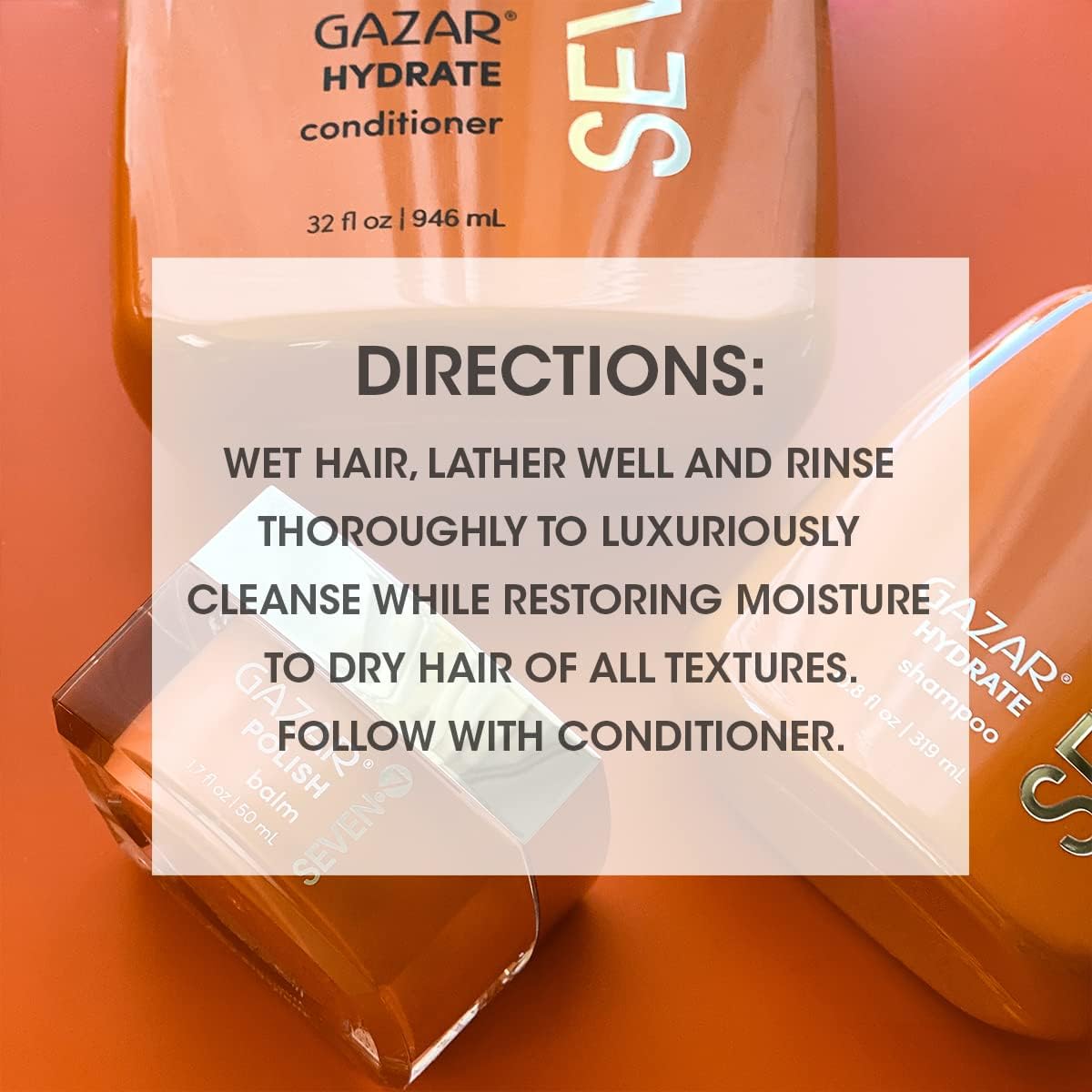 SEVEN in-shower use demonstrating hydrated, manageable hair results