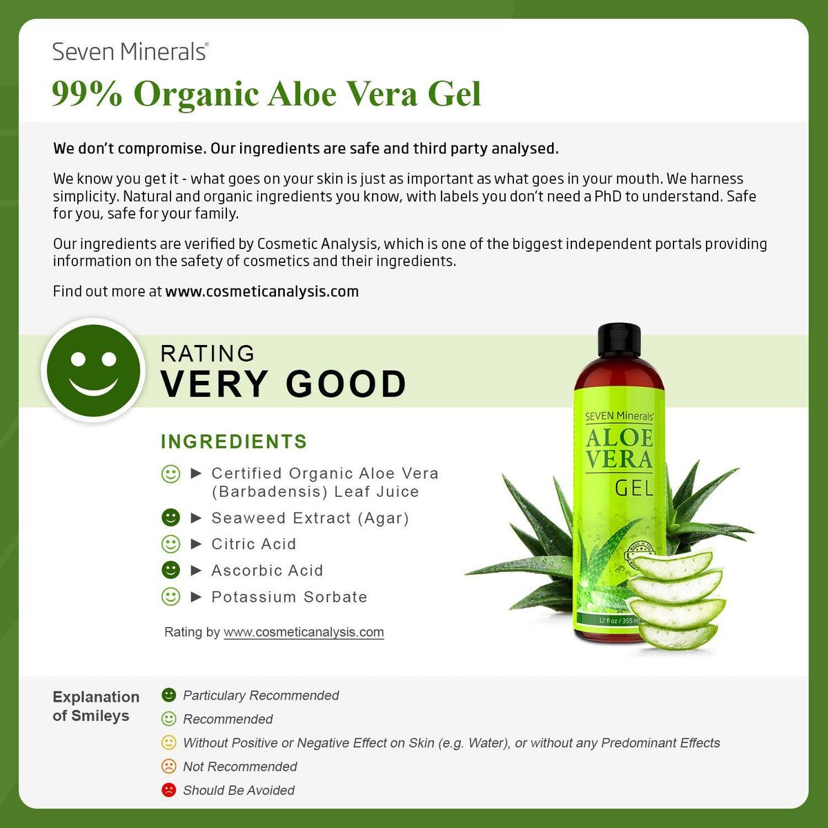 Seven Minerals gel on hand demonstrating smooth application and no stickiness