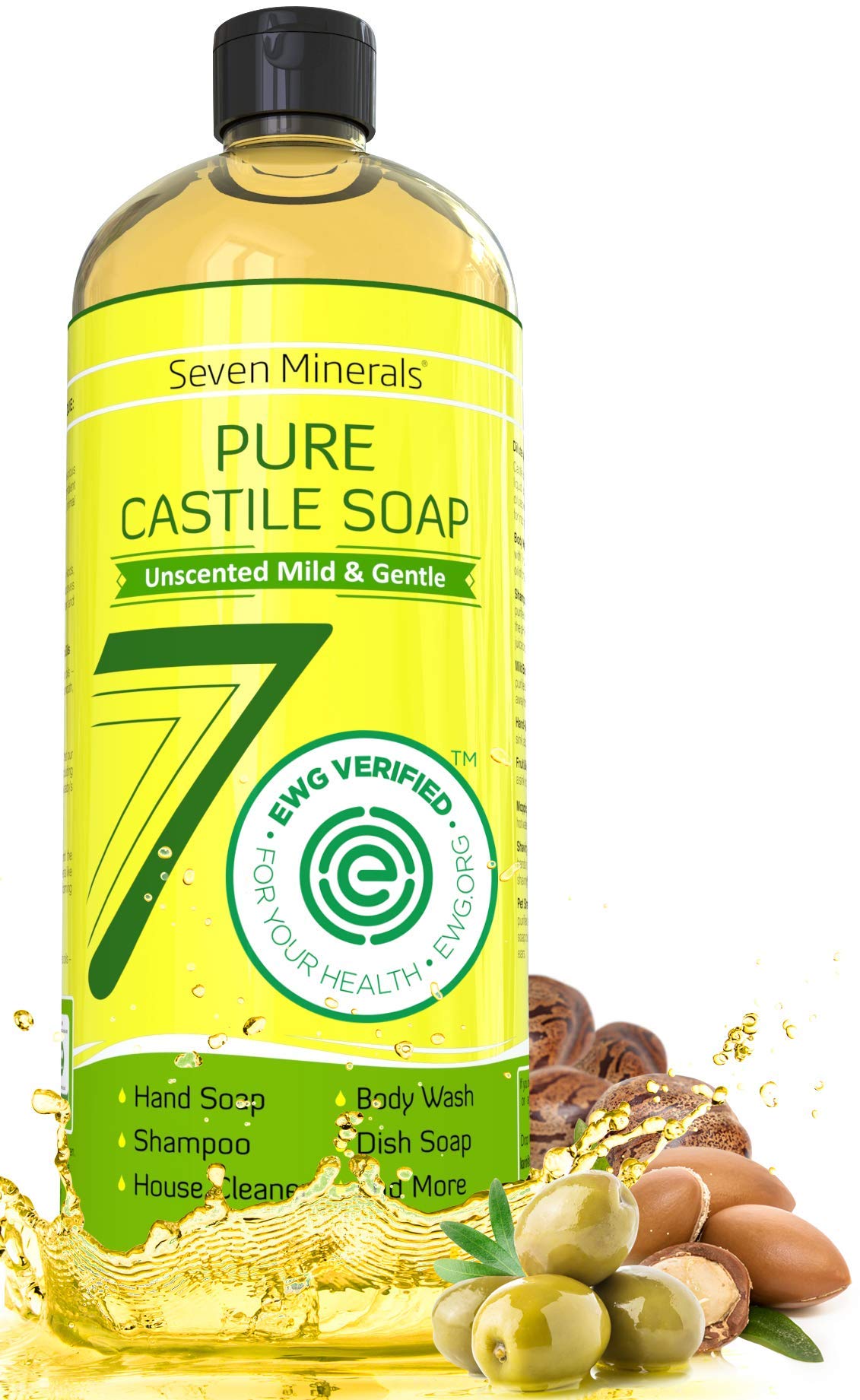 Seven Minerals front bottle showing label and size with clear benefit