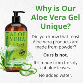 Seven Minerals gel texture on spoon showing lightweight nonsticky absorption