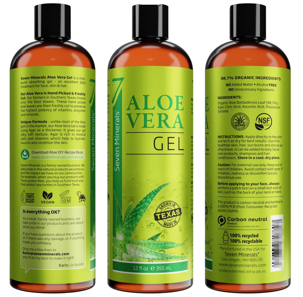 Seven Minerals being applied to hair mid‑lengths to reduce frizz