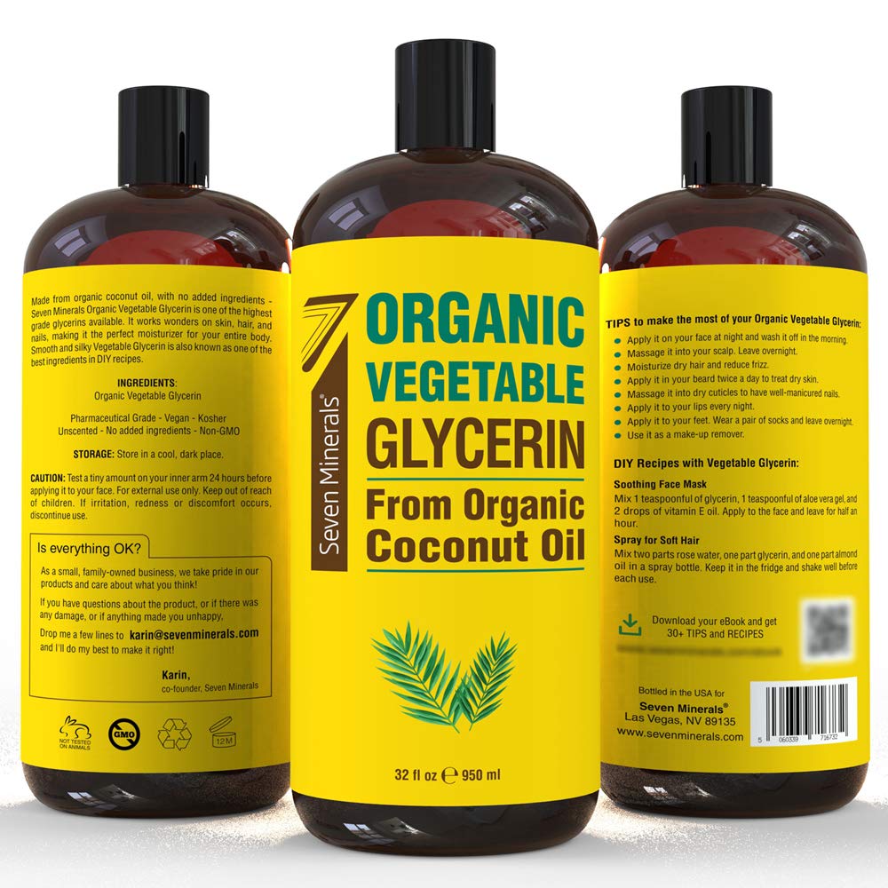 Seven Minerals glycerin used in DIY bathroom skincare routine for hydration