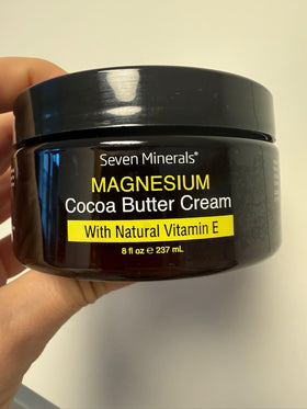 Seven Minerals jar with label detail showing 10% magnesium and ingredient clarity