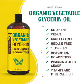 Seven Minerals label detail highlighting organic coconut source and purity