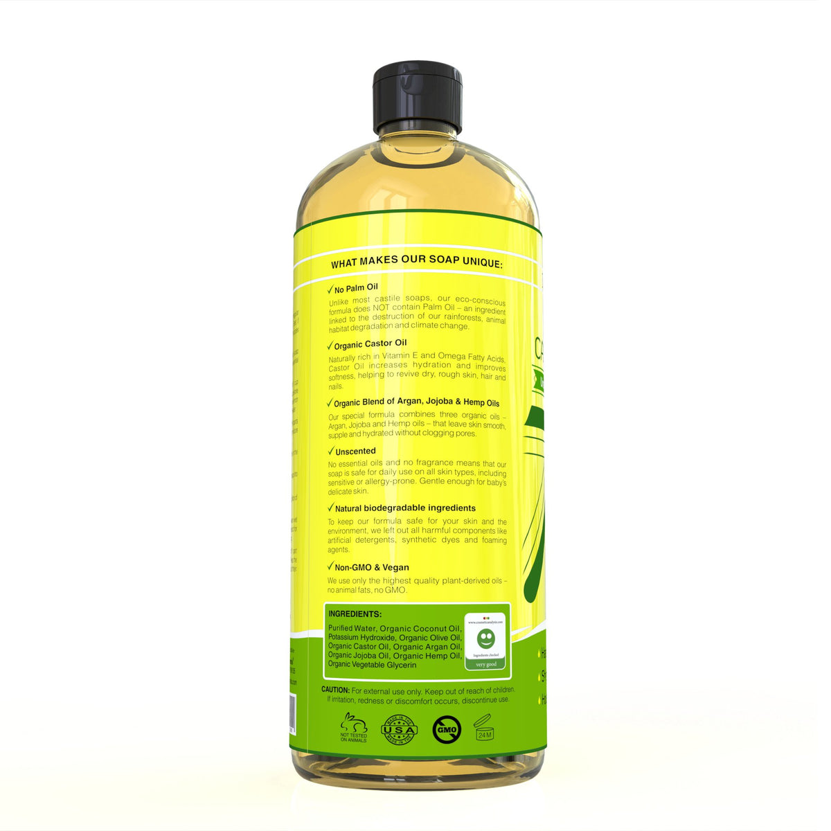 Seven Minerals label detail highlighting EWG verification and no palm oil benefit