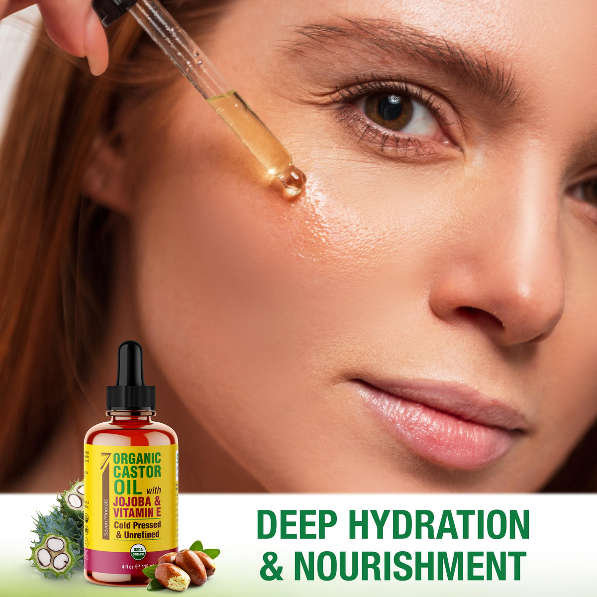 Seven Minerals applied to lashes and brows illustrating safer, targeted conditioning
