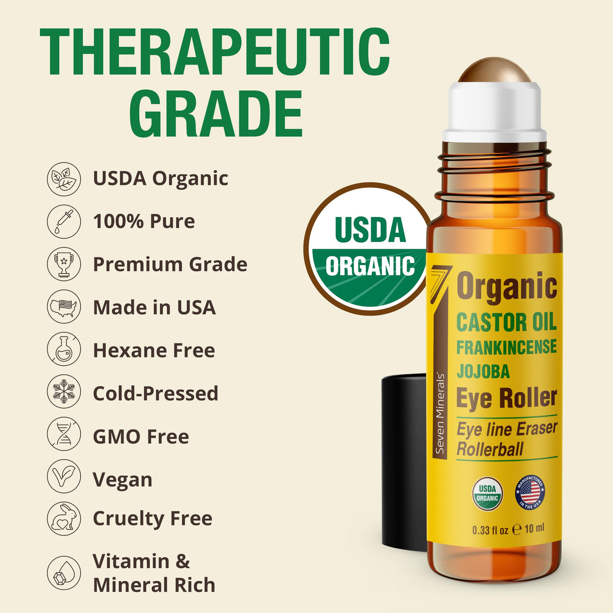 Seven Minerals oil texture drop on fingertip demonstrating silky, hydrating consistency