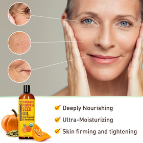 Seven Minerals oil poured into palm for topical use showing moisturization benefit
