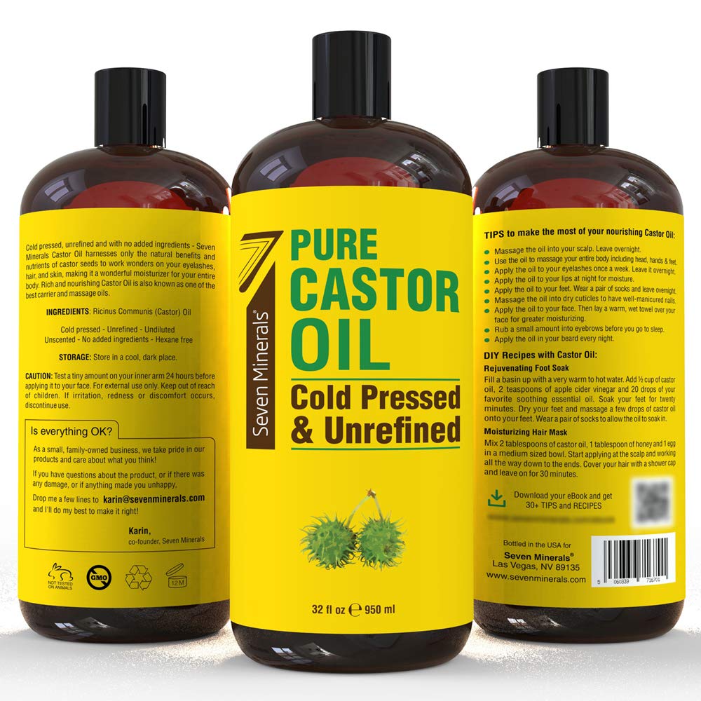 Seven Minerals 32oz bottle next to 16oz to show larger value and less waste