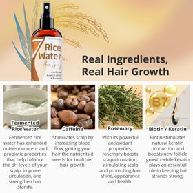 Seven Minerals spray in hand being misted onto hair for easy daily application