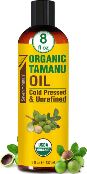 Seven Minerals bottle front label shows purity and USDA Organic benefits