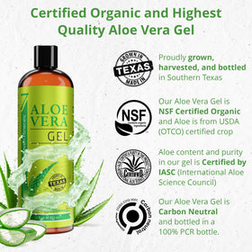 Seven Minerals clear aloe gel texture close‑up, non‑sticky hydration