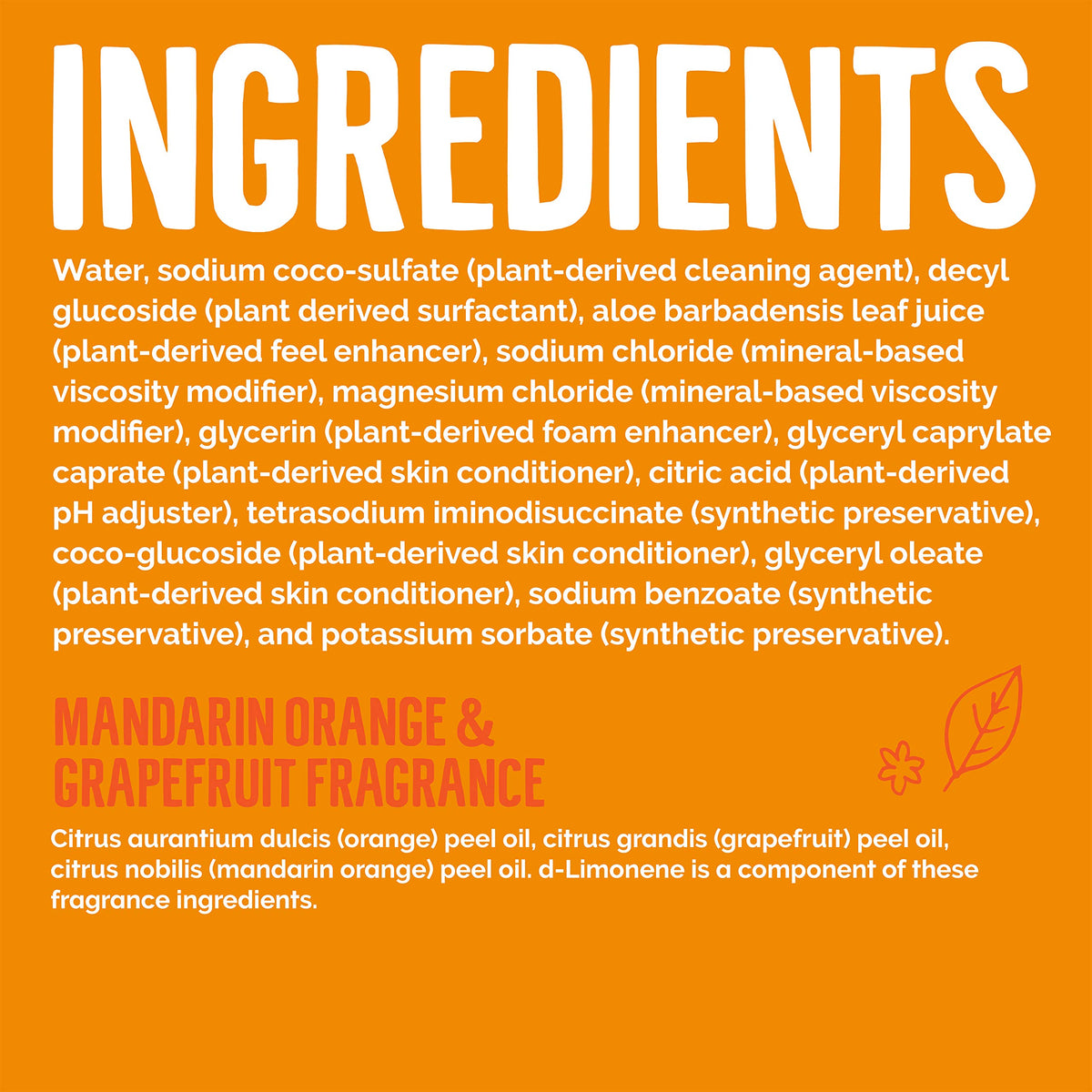 Seventh Generation fresh mandarin and grapefruit botanicals highlighting natural scent