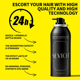SEVICH before and after scalp comparison illustrating concealment of thinning benefit