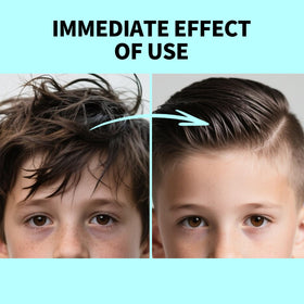 SEVICH before and after taming unruly child hair with gentle hold