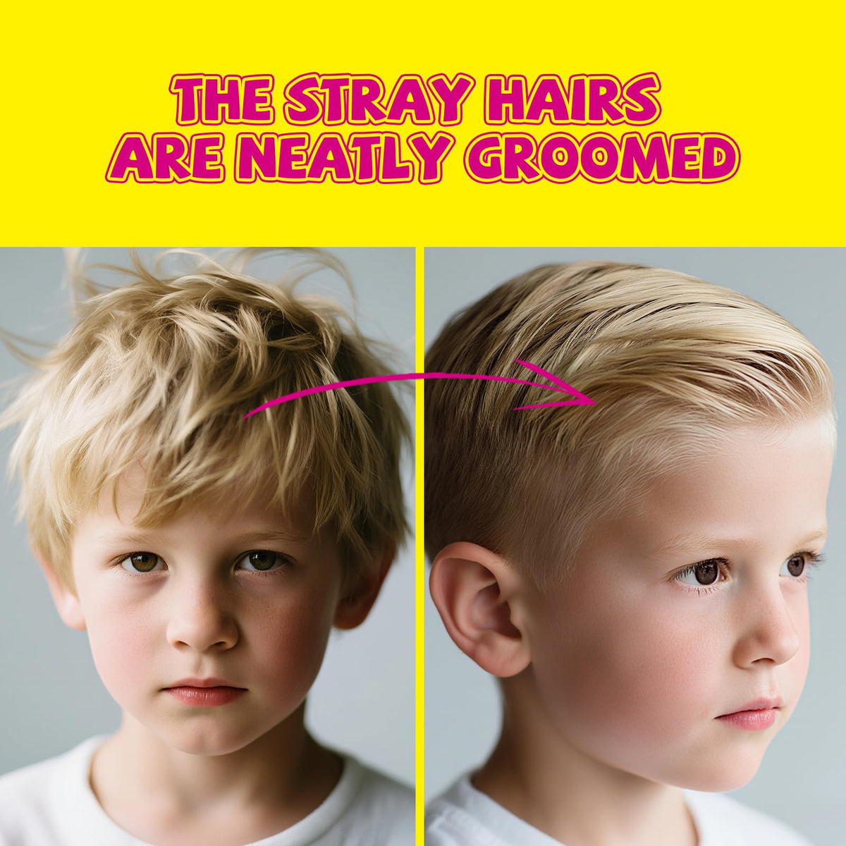 SEVICH before and after hair displays quick taming of baby hairs and frizz