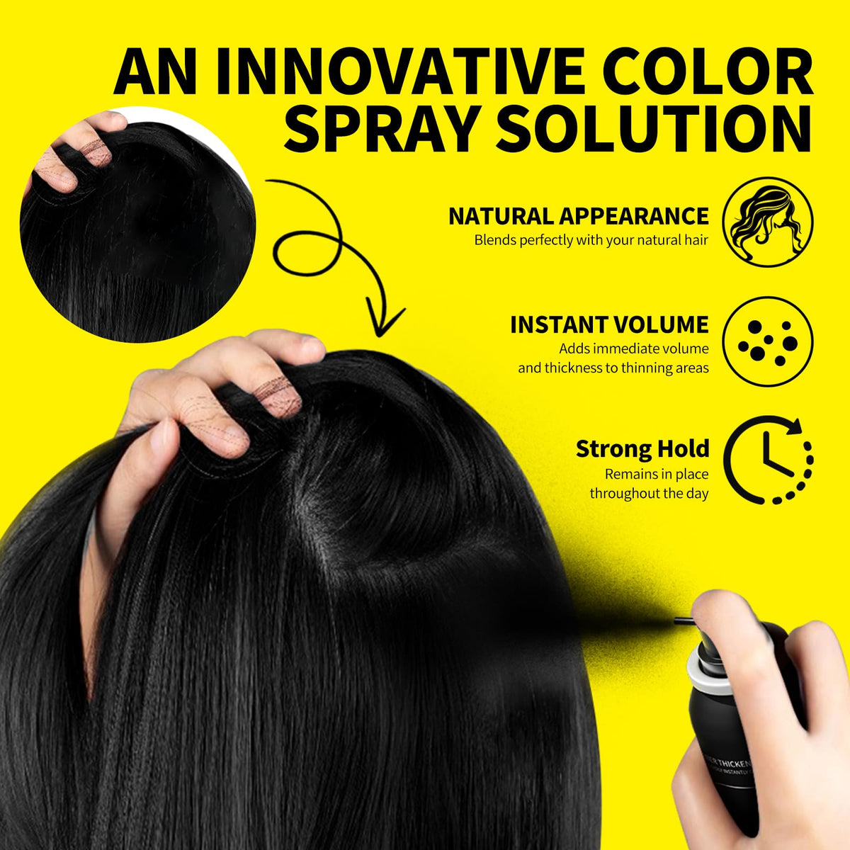 SEVICH close-up of spray nozzle for precise, even fiber application benefit