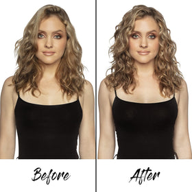 SexyHair Beach'n Spray before and after hair showing added texture and volume