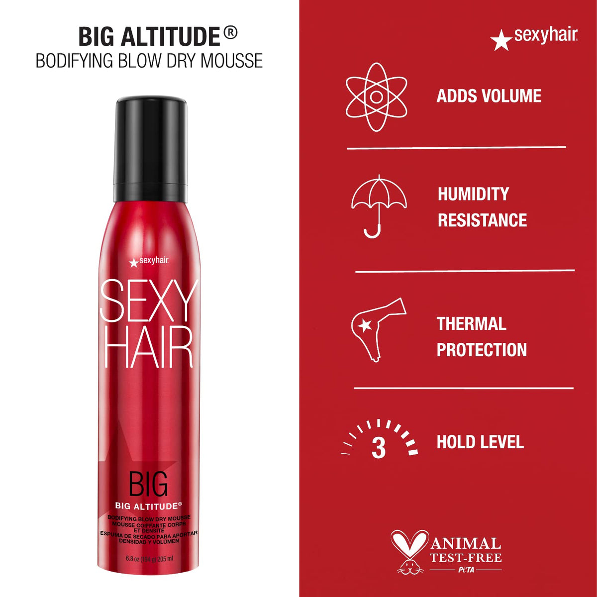 SexyHair close-up of mousse texture demonstrating lightweight body
