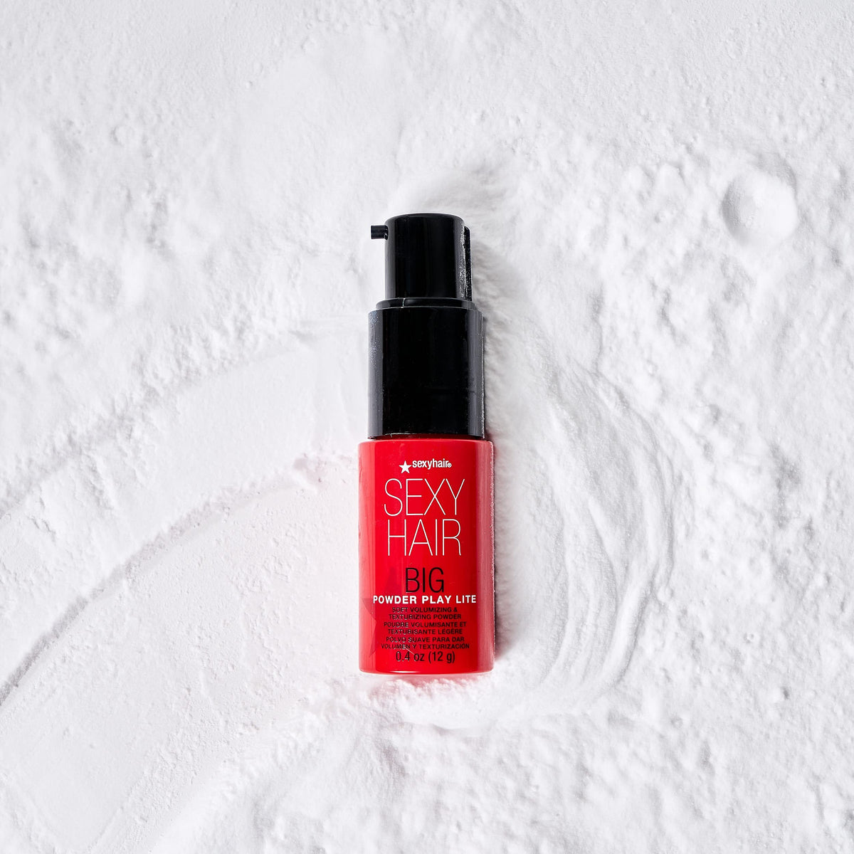 SexyHair pump-and-dispense detail highlighting easy precise application benefit