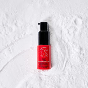 SexyHair pump-and-dispense detail highlighting easy precise application benefit