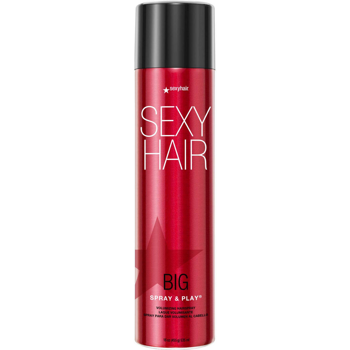 SexyHair front packaging showing 16 oz can and brand benefit