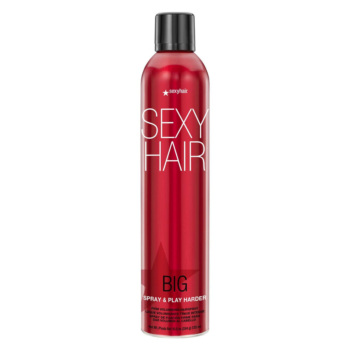 SexyHair Big Spray & Play Harder front can showing branding and capacity for strong hold