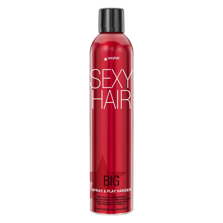 SexyHair Big Spray & Play Harder front can showing branding and capacity for strong hold